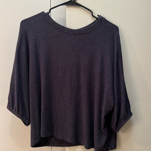 Velvet dolman sleeve 3/4 sleeve sweater - Picture 1 of 9